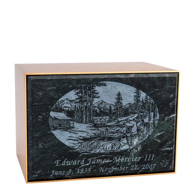 Remembrance Green Marble Cremation Urn